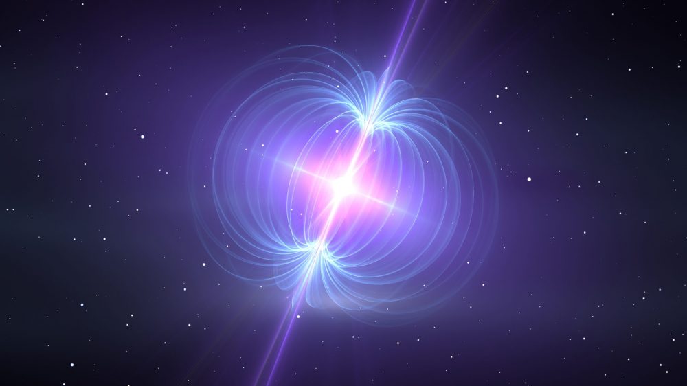 An artistic impression of a magnetar - the source behind the mysterious radio signals from space. Credit: Shutterstock