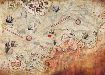 A large fragment of the Piri Reis map.