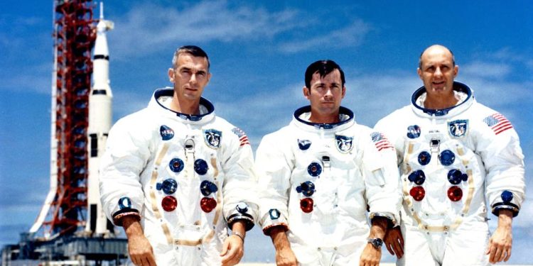 Apollo 10 astronauts Eugene Cernan, John Young and Thomas Stafford photographed before the famous mission. Credit: NASA