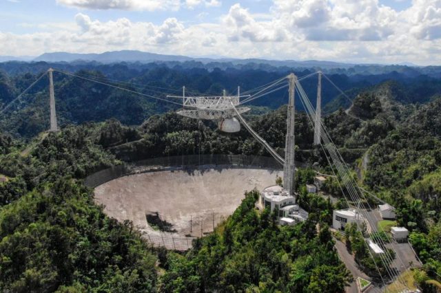 After two cables tore at the Arecibo Radio Telescope site, it has now been decommissioned. Credit: ARECIBO OBSERVATORY/UNIVERSITY OF CENTRAL FLORIDA