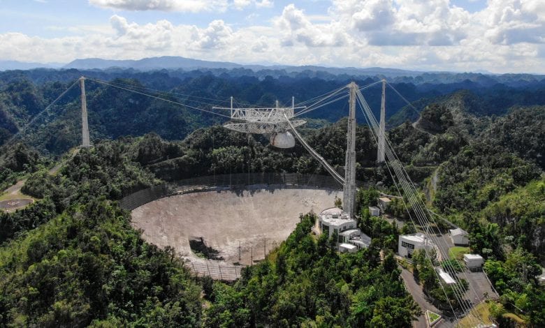 After two cables tore at the Arecibo Radio Telescope site, it has now been decommissioned. Credit: ARECIBO OBSERVATORY/UNIVERSITY OF CENTRAL FLORIDA