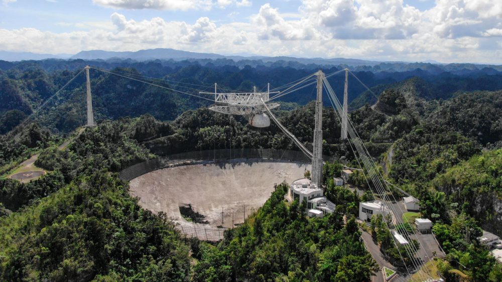 After two cables tore at the Arecibo Radio Telescope site, it has now been decommissioned. Credit: ARECIBO OBSERVATORY/UNIVERSITY OF CENTRAL FLORIDA