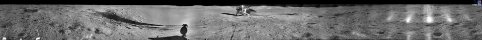 The largest panorama released by the Chinese. What we know is that this is an older photograph from the time when the Yutu-2 rover was still close to the Chang'e 4 lander. Credit: CNSA/CLEP