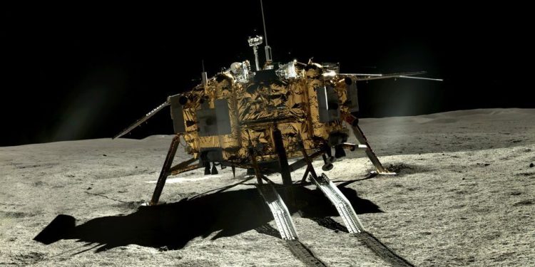 The Chang'e 4 Lander on the far side of the Moon. Credit: CLEP/ Doug Ellison