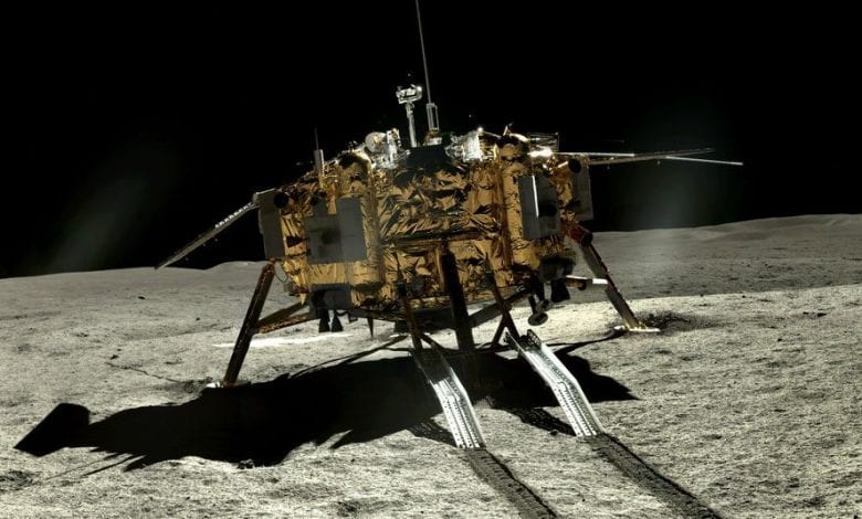 The Chang'e 4 Lander on the far side of the Moon. Credit: CLEP/ Doug Ellison