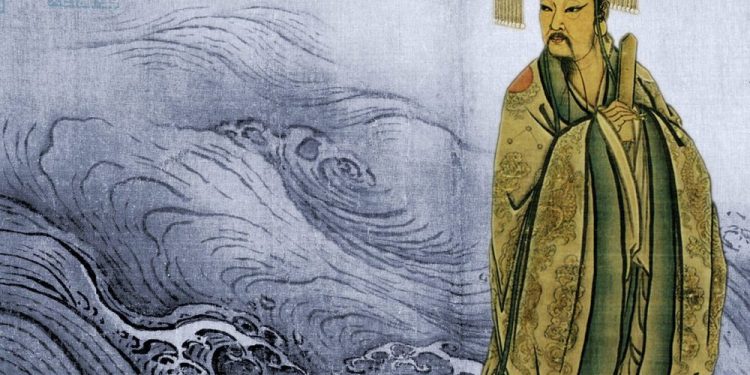 An illustration of the mythical Yu the Great, founder of the controversial Xia Dynasty and the Great Flood of China. Credit: Harvard Club of Shanghai