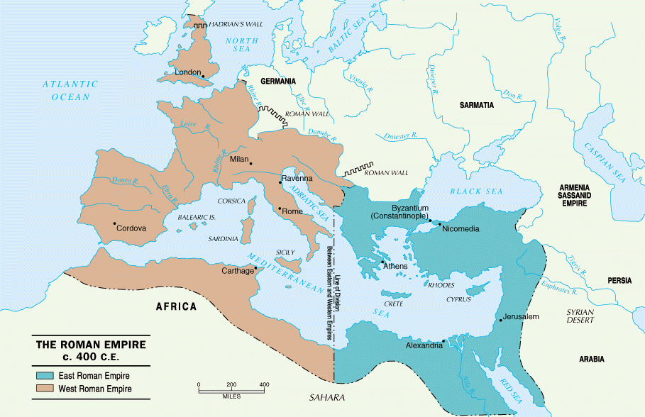 The Western Roman Empire and Byzantium. 