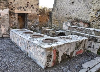 A Thermopolium in Herculaneum, one of the cities destroyed by Mount Vesuvius.