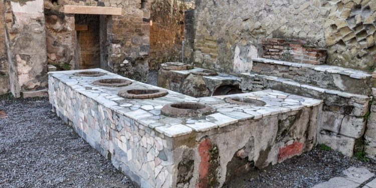 A Thermopolium in Herculaneum, one of the cities destroyed by Mount Vesuvius.