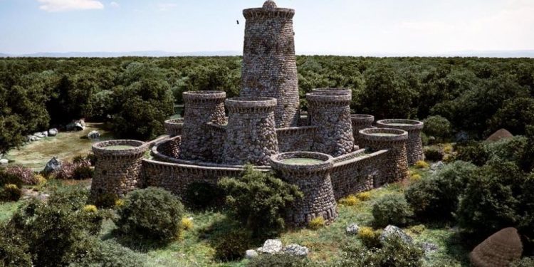 Reconstruction of Nuraghe Arrubio as it should have looked in ancient times. Credit: Sardinia Property Finder