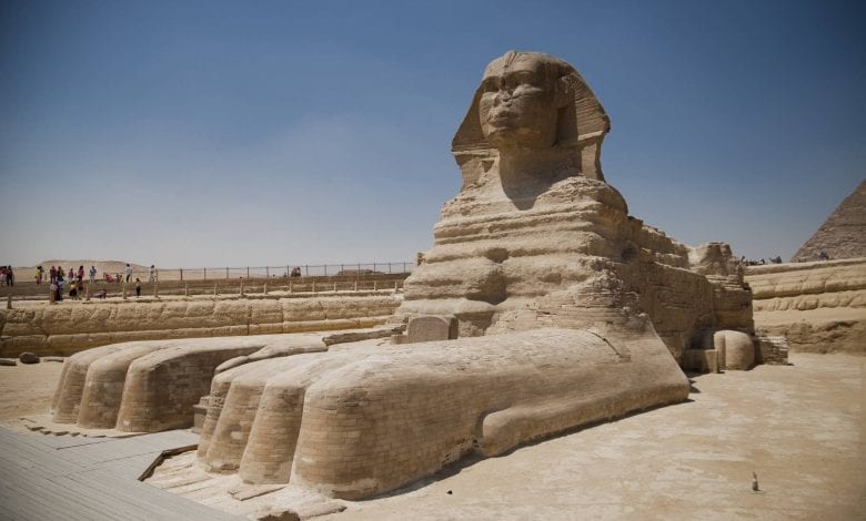 The Egyptian Sphinx is perhaps the largest statue missing a nose. Experts theorize that Egyptians deliberately broke the noses of pharaoh statues. Learn why below. Credit: Shutterstock