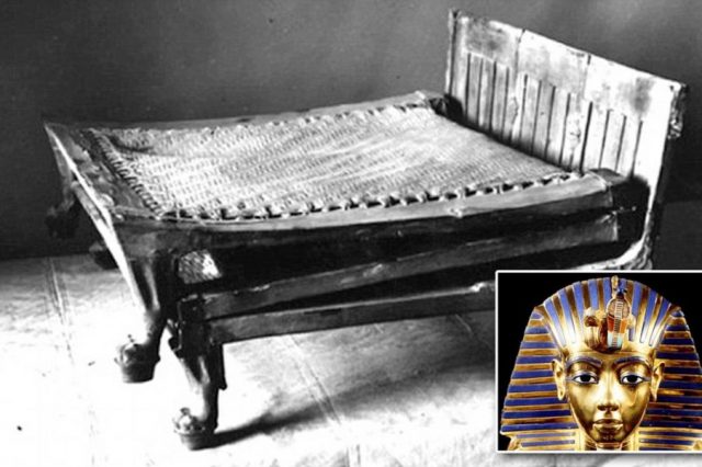 Tutankhamun's camp bed is one of the most curious artifacts discovered in his tomb. Credit: Daily Mail