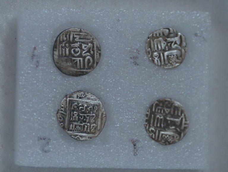 The silver coins that suggest the mausoleum was made by the Golden Horde. Credit: Astana Times
