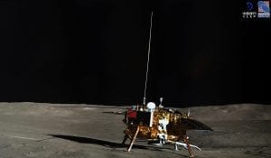 The Chang'e 4 lander photographed by the Yutu-2 rover. Credit: CLEP/ Lunar and Planetary Multimedia Database