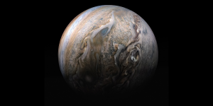 View of Jupiter and its turbulent clouds. Image Credit: NASA - Juno.