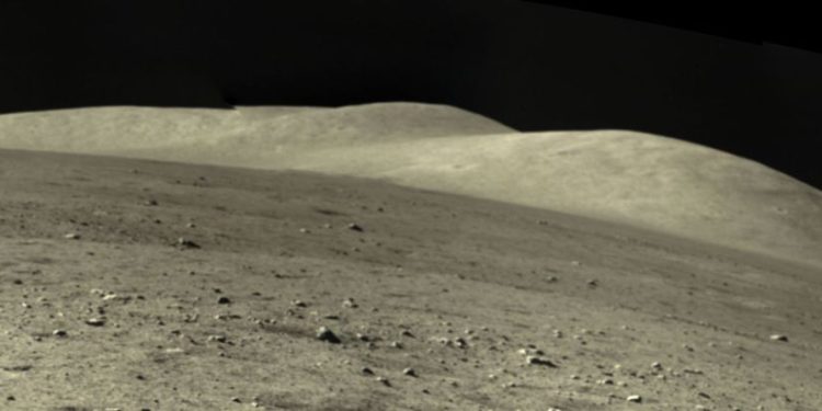 The view of part of the volcanic mound selected as landing location. Credit: CNSA/CLEP