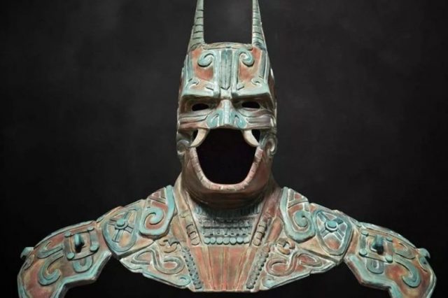An artistic depiction of how the bat god Camazotz would have looked like together with some Batman details. Credit: 10News