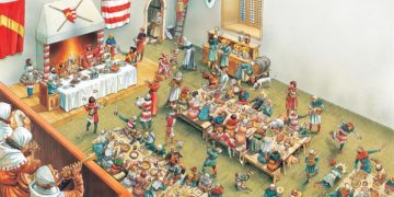 Artists and performers in Medieval times were loved by the public and often prohibited by the Church and authorities. Credit: Murrey and Blue