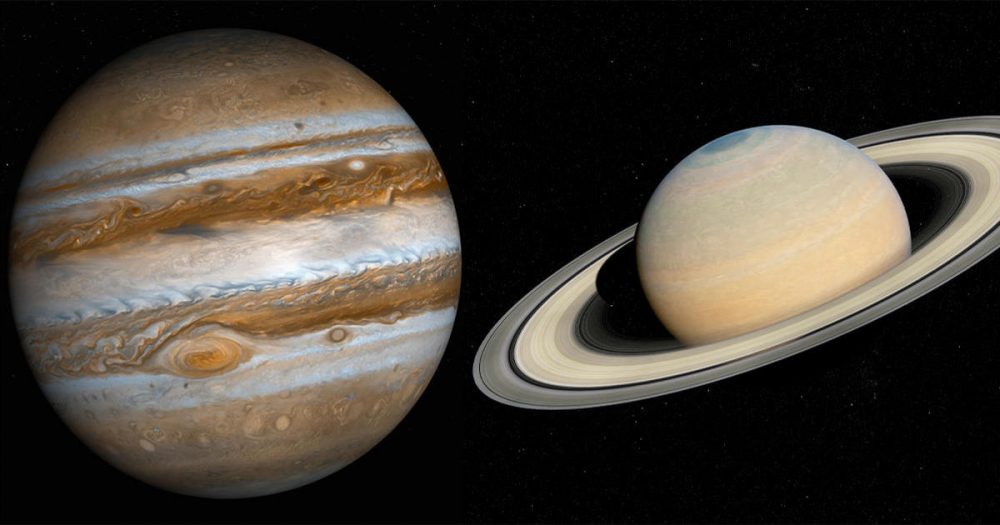 Saturn and Jupiter will align in the closest Great Conjunction since the Middle Ages. Credit: CBS