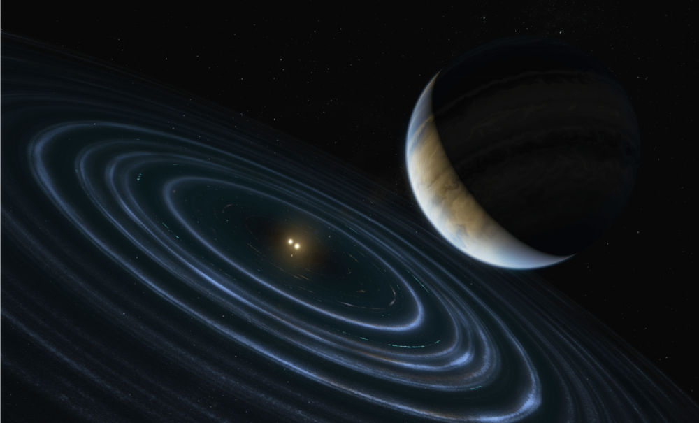 Artistic depiction of exoplanet Planet HD 106906 b. Credit: NASA, ESA, and M. Kornmesser (ESA/Hubble)