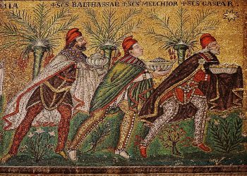 A stunning mosaic in the Basilica of Sant’Apollinare Nuovo in Ravenna depicting the Three Wise Men. Credit: Cosi Tutti