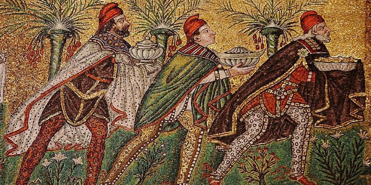 A stunning mosaic in the Basilica of Sant’Apollinare Nuovo in Ravenna depicting the Three Wise Men. Credit: Cosi Tutti