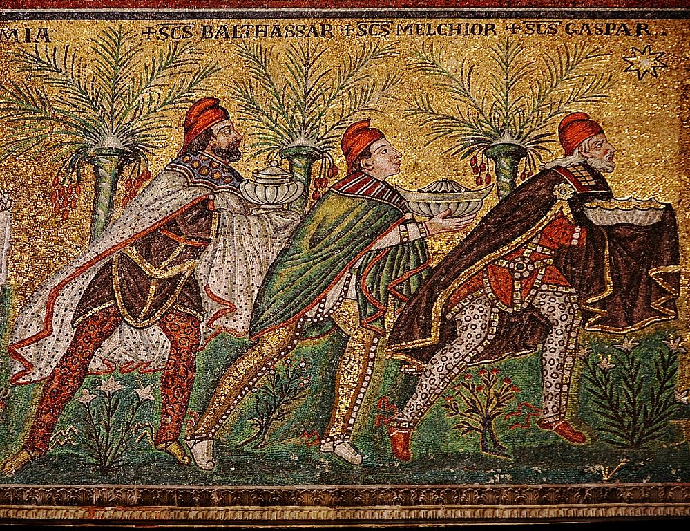 A stunning mosaic in the Basilica of Sant’Apollinare Nuovo in Ravenna depicting the Three Wise Men. Credit: Cosi Tutti