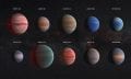 Artistic take on ten Hot Jupiters. Despite their proximity to their stars, they vary in color or at least this is what scientists believe. Credit: ESA/Hubble & NASA