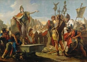 One of the most famous paintings of Queen Zenobia, "Queen Zenobia Addressing Her Soldiers" by painter Giovanni Battista Tiepolo. Credit: National Gallery of Art