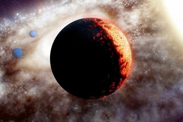 An artist's take on the planetary system TOI-561 which hosts the newly discovered Super-Earth. Credit: W. M. Keck Observatory/Adam Makarenko