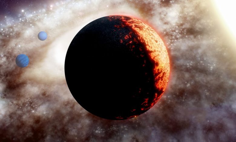 An artist's take on the planetary system TOI-561 which hosts the newly discovered Super-Earth. Credit: W. M. Keck Observatory/Adam Makarenko