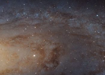 On this mosaic image, we see about 48,000 light-years out of the 220,000 light-year span of the Andromeda Galaxy. A better-quality version is included in the article below. Credit: NASA, ESA, J. Dalcanton, B.F. Williams and L.C. Johnson (University of Washington), the PHAT team and R. Gendler