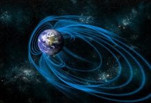 Illustration of Earth's magnetic field which is now in question as the potential cause for water on the Moon. Credit: Shutterstock