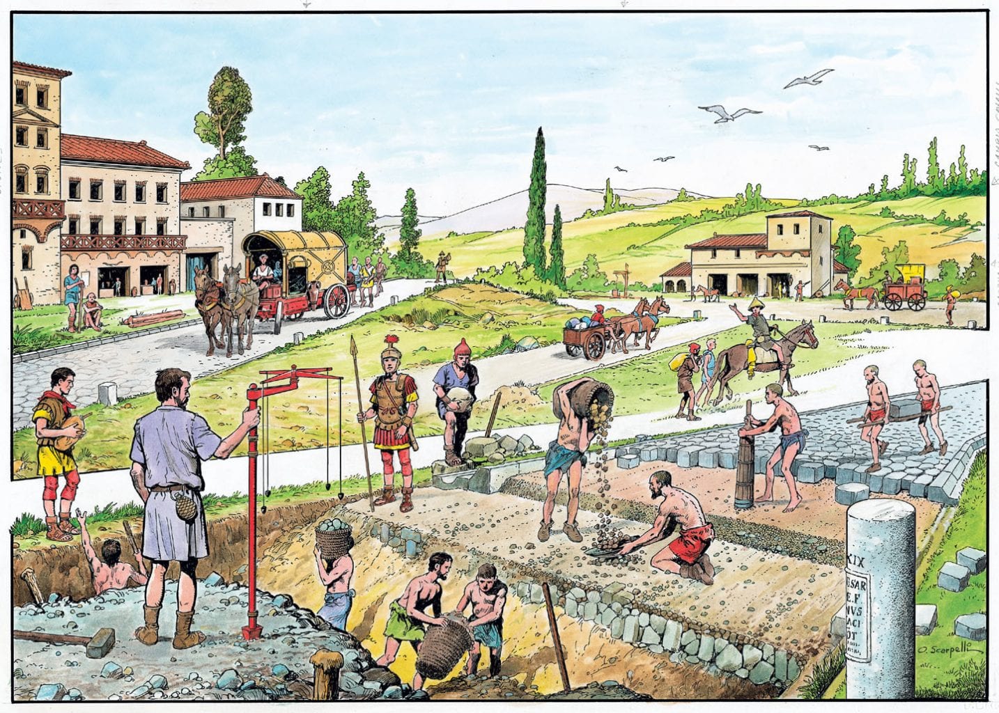 ancient roman roads construction