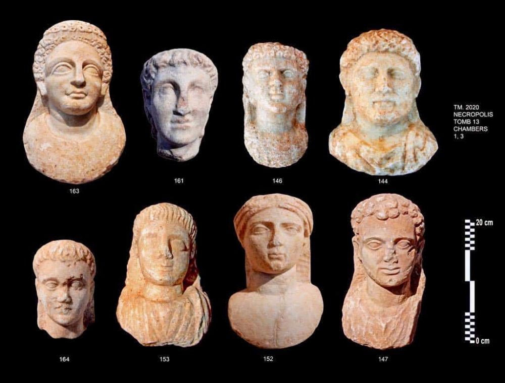 Eight incredibly well-preserved marble portrait statues were discovered, presumably made for the deceased. Credit: Egyptian Ministry of Tourism and Antiquities