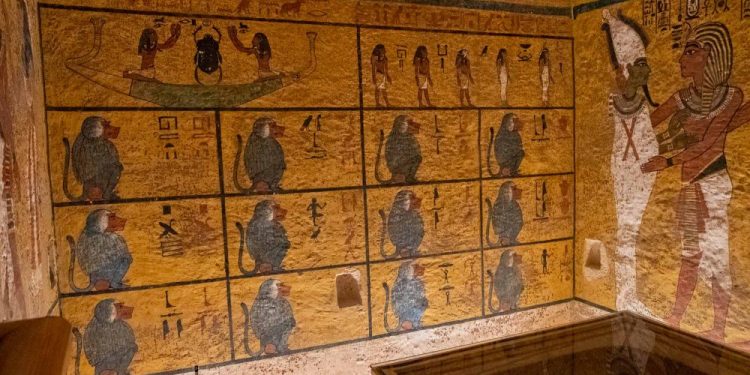 The Valley of the Monkeys got its name because of this wall of monkey paintings in one of the tombs. Credit: 4Travel