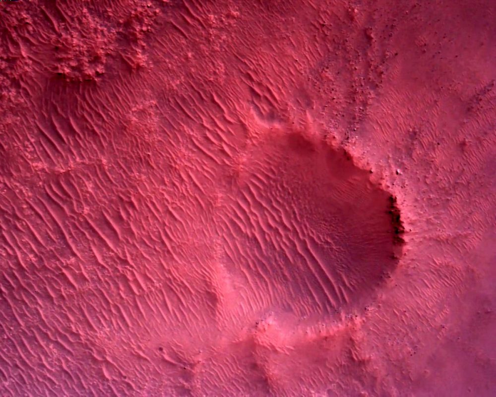 An image of the Martian surface taken by the Rover Down-Loon Camera which is mounted on the bottom of Perseverance. Credit: NASA/JPL-Caltech