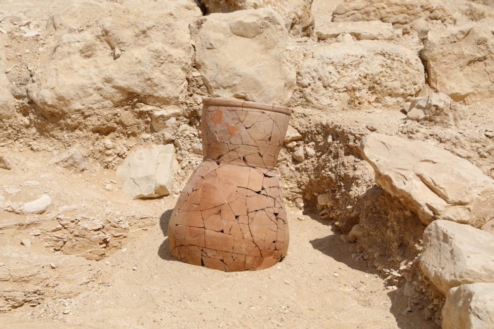 Ancient pottery discovered in the Valley of the Monkeys dated to the 18th Dynasty. Credit: Dr. Zahi Hawass 
