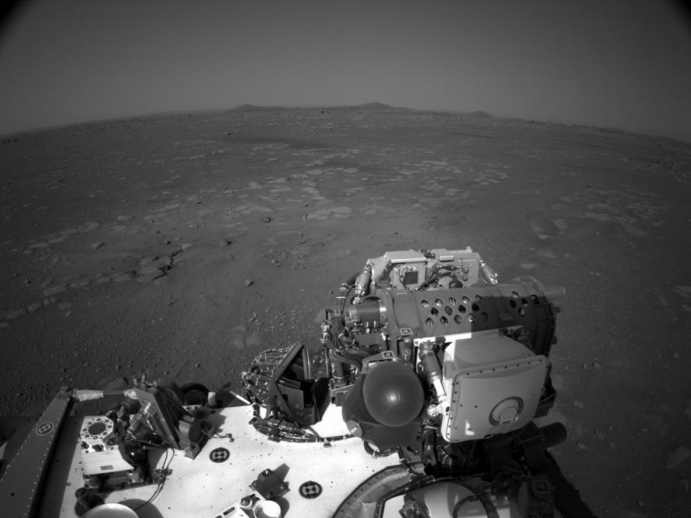Image from the surface of Mars taken by the Left Navigation Camera on the Perseverance Rover. Credit: NASA/JPL-Caltech