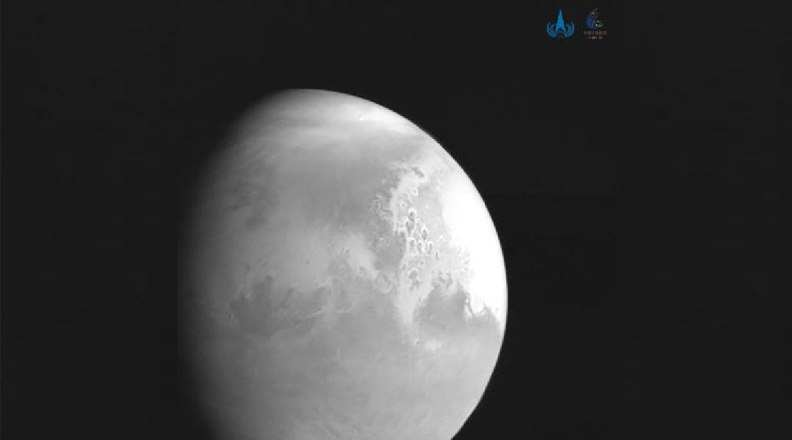 The first image of Mars taken by the Chinese mission Tianwen-1 days before entering the orbit. Credit: CNSA