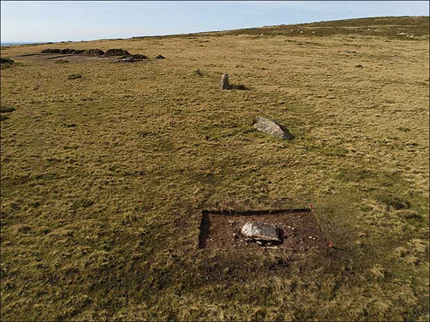 The surviving stones of the megalithic site of Waun Mawn in Wales, viewed from the east. Credit: Parker Pearson et al. / Antiquity, 2021