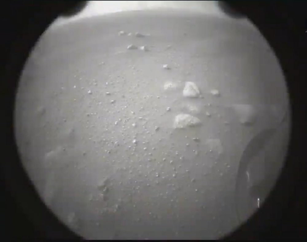 This is the second image from the surface of Mars sent by Perseverance. We can expect high-quality images in the upcoming hours. Credit: NASA