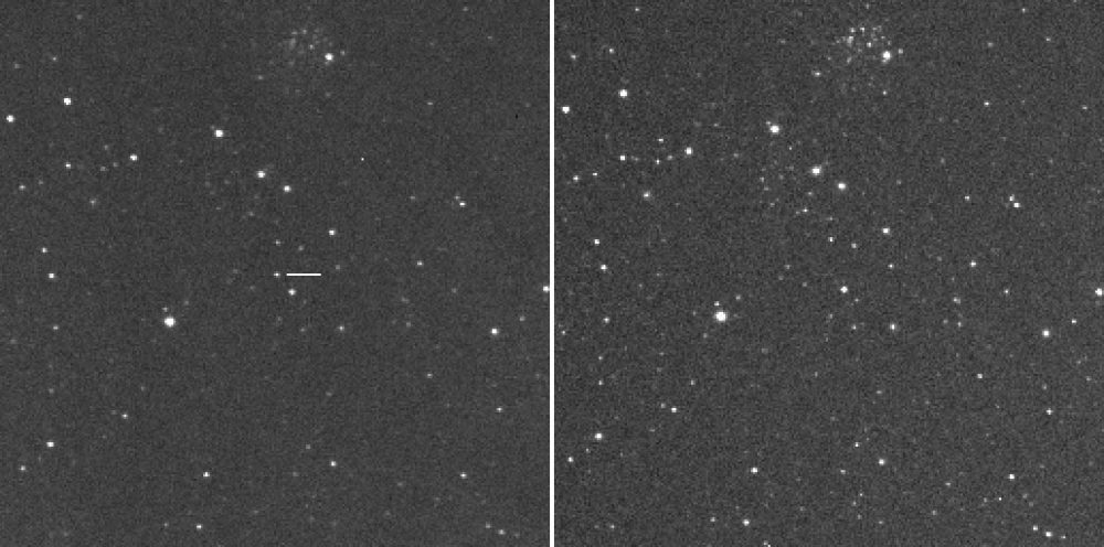 These two images were taken by amateur astronomer Yuji Nakamura. On the left, you see the bright nova in the middle. The right image, in turn, was taken four days earlier before it had appeared. Credit: Yuji Nakamura