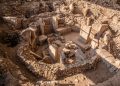 Why the origins of civilization might lie in a forgotten Turkish hill. High-quality shot of the beautiful megalithic circle at the center of Gobekli Tepe, filled with pillars. Credit: Shutterstock