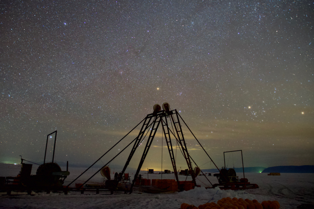 The night sky over the location of the underwater telescope. Credit: Astroparticle Physics European Consortium