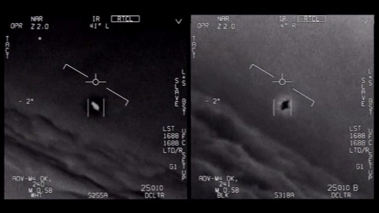 Footage from the previous declassification of UFO videos from the U.S. Navy. Soon, we should see a video of the UFO that broke the sound barrier without a sonic boom. Credit: Department of Defense