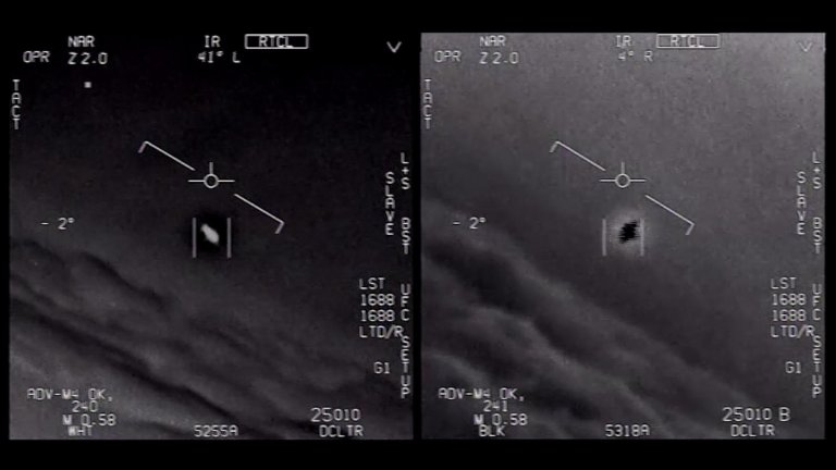 Footage from the previous declassification of UFO videos from the U.S. Navy. Soon, we should see a video of the UFO that broke the sound barrier without a sonic boom. Credit: Department of Defense