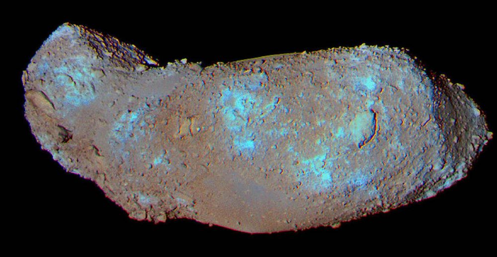 Scientists have discovered water and organic matter in a grain of dust from asteroid Itokawa, brought to Earth by the Hayabusa-1 mission in 2010. Credit: JAXA