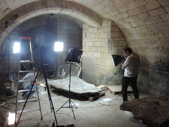 The stone slab was rediscovered in the cellar of a castle. Credit: P. Stephan, Clément Nicolas, Yvan Pailler