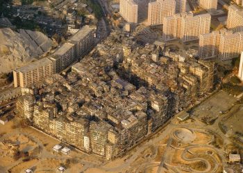 The Kowloon Walled City was the most densely populated place in the world and a city with literally no laws. Credit: Wikimedia Commons